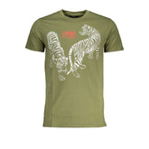 Cavalli Class Green Cotton T-Shirt -   -  Cavalli Class.